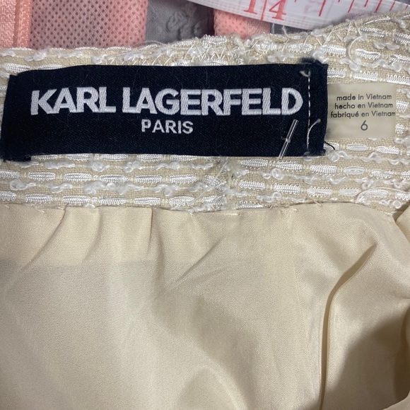 💥3/$40💥Karl Lagerfeld Ivory Tweed Skirt Size 6 - Picture 7 of 7